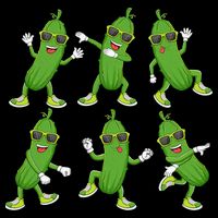 Dabbing Cucumber Pickle Dancing Wearing Sunglasses Dab Dance Hoodie