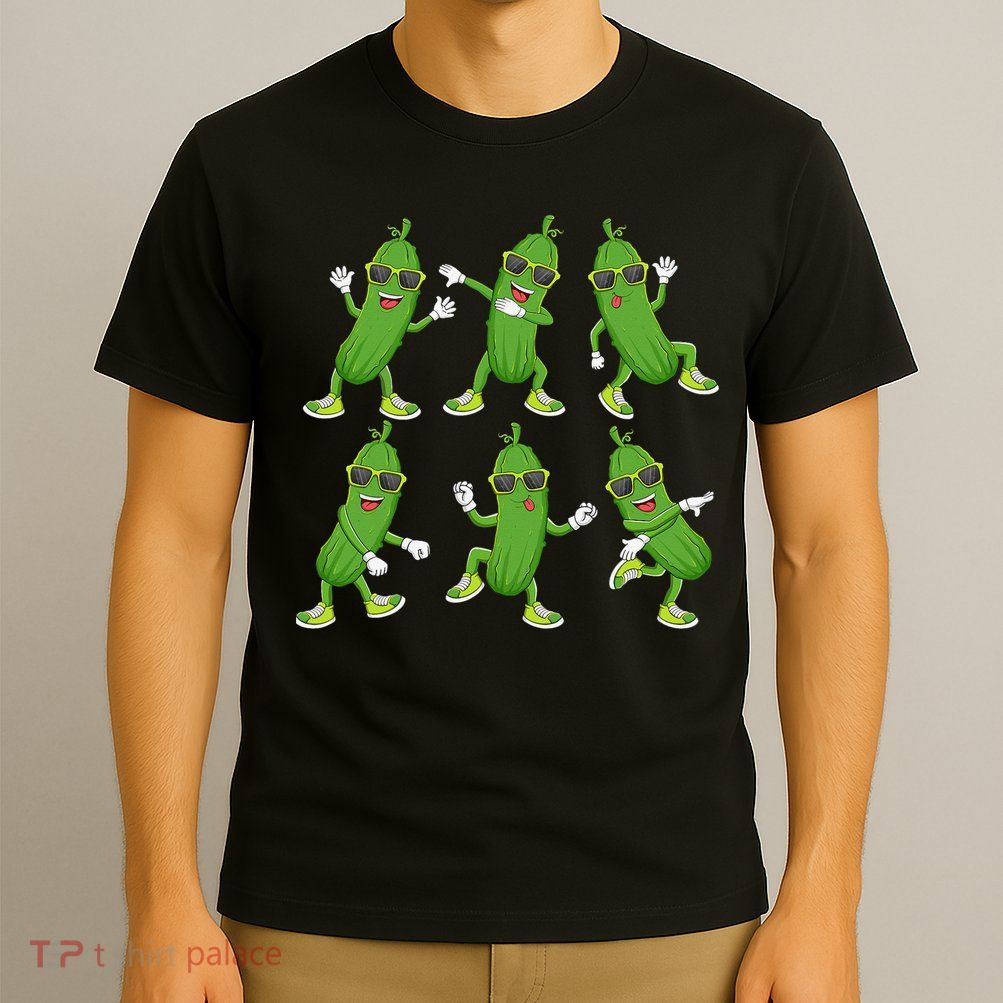 Dabbing Cucumber Pickle Dancing Wearing Sunglasses Dab Dance T-Shirt