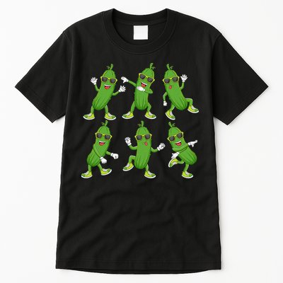 Dabbing Cucumber Pickle Dancing Wearing Sunglasses Dab Dance Tall T-Shirt