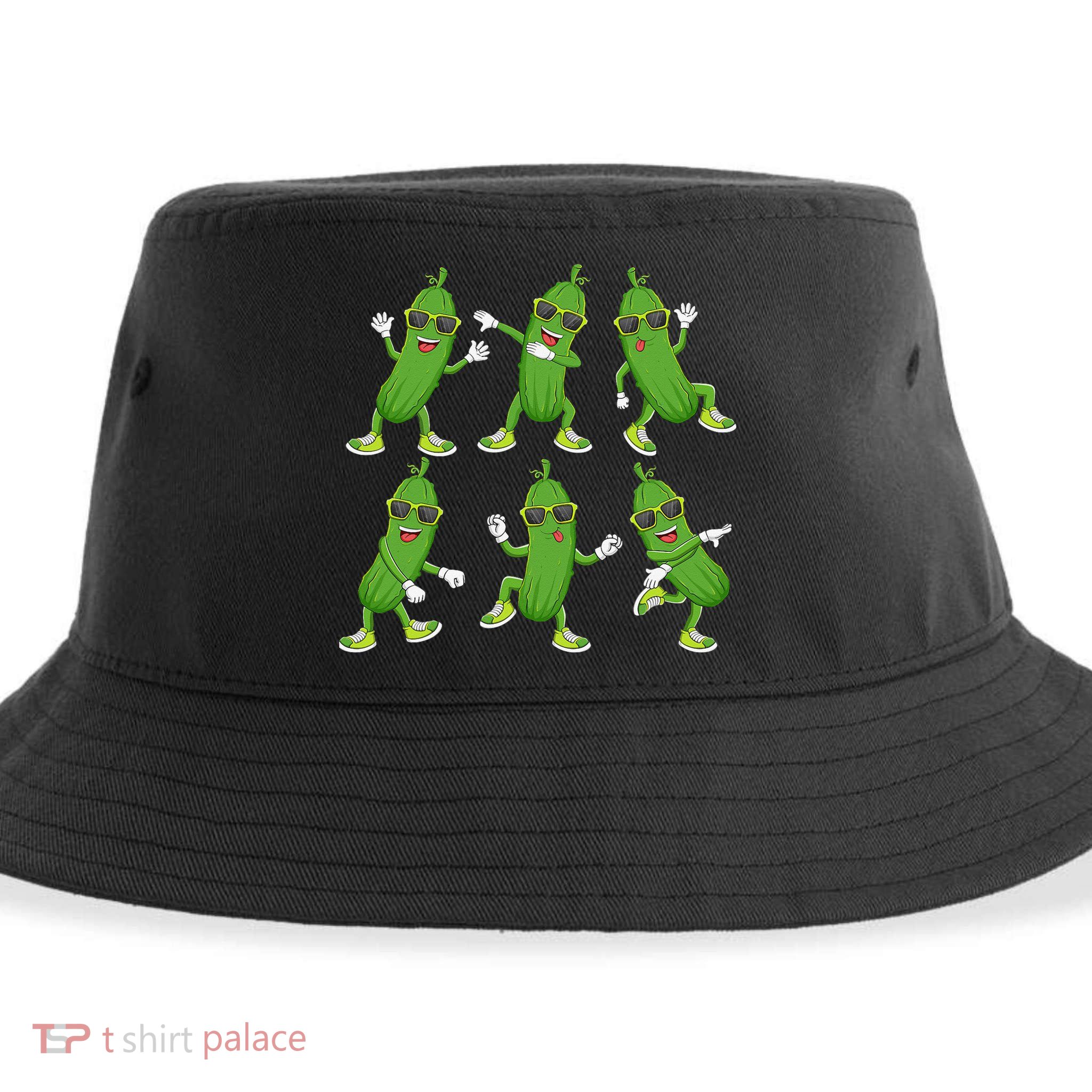 Dabbing Cucumber Pickle Dancing Wearing Sunglasses Dab Dance Sustainable Bucket Hat