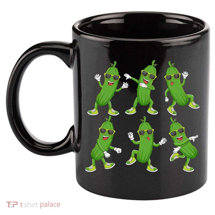 Dabbing Cucumber Pickle Dancing Wearing Sunglasses Dab Dance 11oz C Handle Ceramic Mug