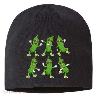Dabbing Cucumber Pickle Dancing Wearing Sunglasses Dab Dance Sustainable Beanie