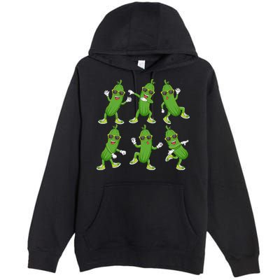 Dabbing Cucumber Pickle Dancing Wearing Sunglasses Dab Dance Premium Pullover Hoodie