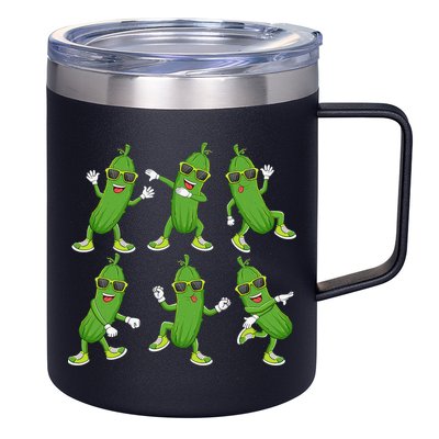 Dabbing Cucumber Pickle Dancing Wearing Sunglasses Dab Dance 12oz Stainless Steel Coffee Mug