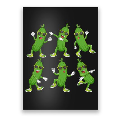 Dabbing Cucumber Pickle Dancing Wearing Sunglasses Dab Dance Poster