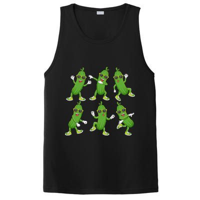 Dabbing Cucumber Pickle Dancing Wearing Sunglasses Dab Dance PosiCharge Competitor Tank
