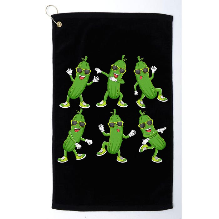 Dabbing Cucumber Pickle Dancing Wearing Sunglasses Dab Dance Golf Towel