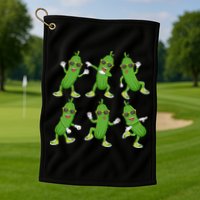 Dabbing Cucumber Pickle Dancing Wearing Sunglasses Dab Dance Golf Towel
