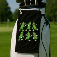 Dabbing Cucumber Pickle Dancing Wearing Sunglasses Dab Dance Golf Towel