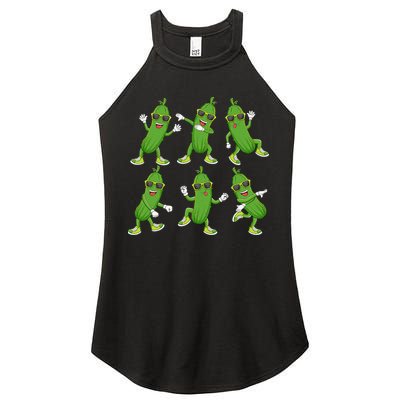 Dabbing Cucumber Pickle Dancing Wearing Sunglasses Dab Dance Women's Perfect Tri Rocker Tank