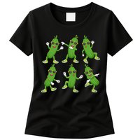 Dabbing Cucumber Pickle Dancing Wearing Sunglasses Dab Dance Womens T-Shirt