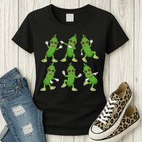 Dabbing Cucumber Pickle Dancing Wearing Sunglasses Dab Dance Womens T-Shirt