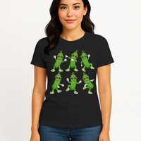 Dabbing Cucumber Pickle Dancing Wearing Sunglasses Dab Dance Womens T-Shirt