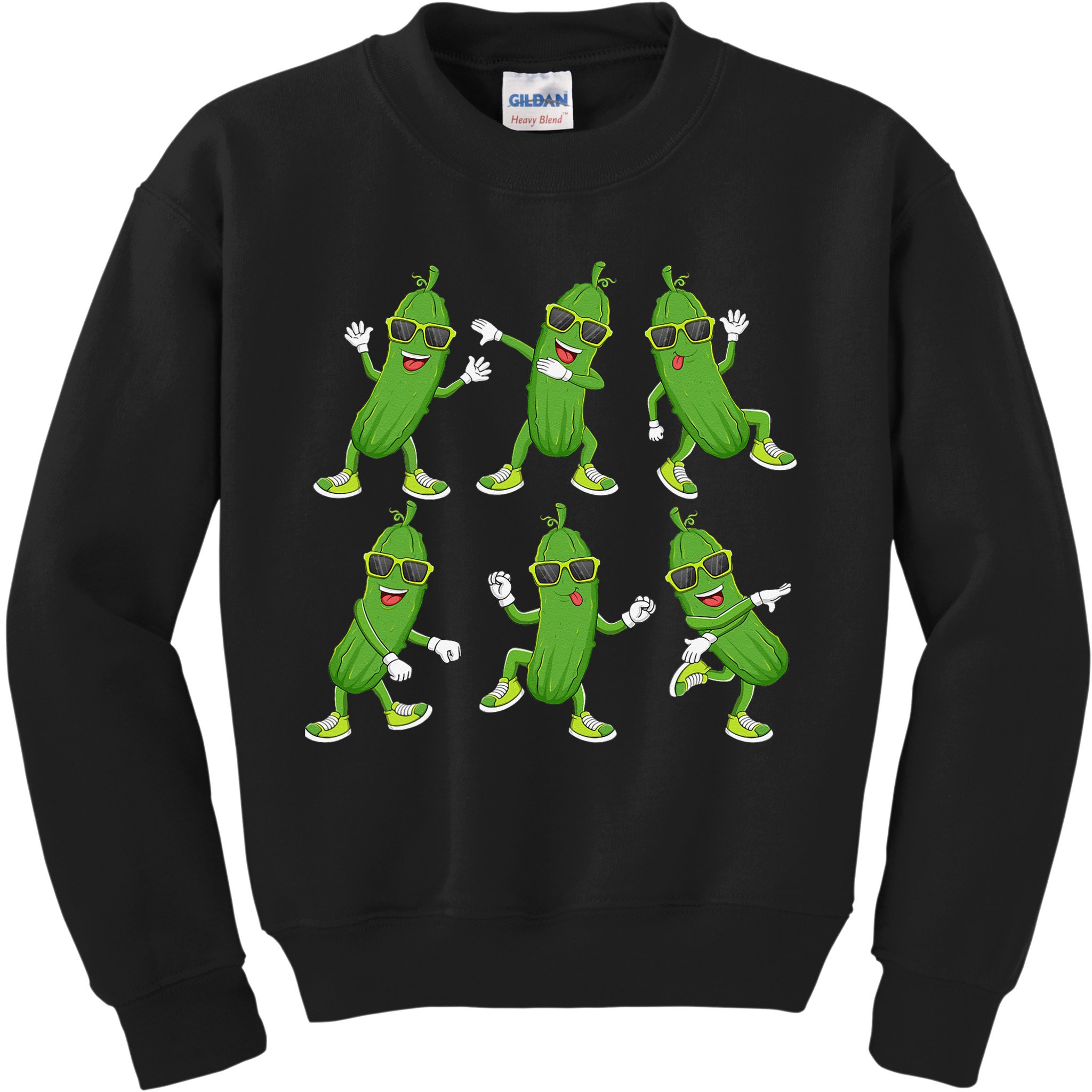 Dabbing Cucumber Pickle Dancing Wearing Sunglasses Dab Dance Kids Sweatshirt
