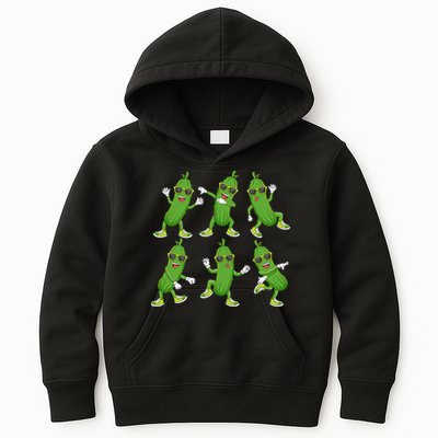 Dabbing Cucumber Pickle Dancing Wearing Sunglasses Dab Dance Kids Hoodie
