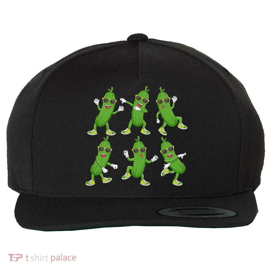Dabbing Cucumber Pickle Dancing Wearing Sunglasses Dab Dance Wool Snapback Cap