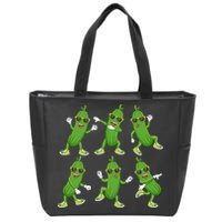 Dabbing Cucumber Pickle Dancing Wearing Sunglasses Dab Dance Zip Tote Bag