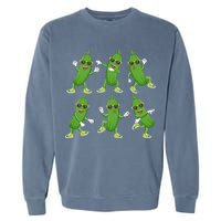 Dabbing Cucumber Pickle Dancing Wearing Sunglasses Dab Dance Garment-Dyed Sweatshirt