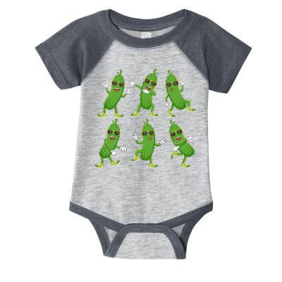 Dabbing Cucumber Pickle Dancing Wearing Sunglasses Dab Dance Infant Baby Jersey Bodysuit