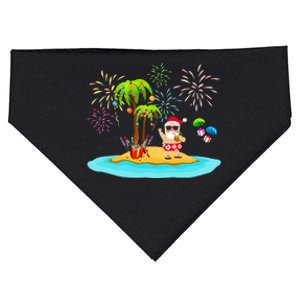 Decorated Christmas Palm Tree Tropical Xmas Coconut Lights USA-Made Doggie Bandana