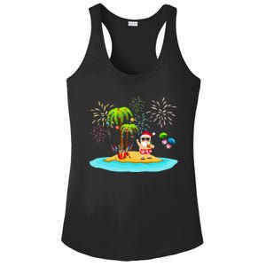 Decorated Christmas Palm Tree Tropical Xmas Coconut Lights Ladies PosiCharge Competitor Racerback Tank