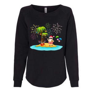 Decorated Christmas Palm Tree Tropical Xmas Coconut Lights Womens California Wash Sweatshirt