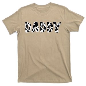 Daddy Cow Print Cow Pattern Fathers Day T-Shirt