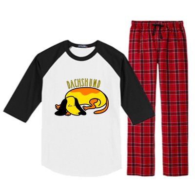 Dachshund Cute Puppy Dog Doggy Lover Funny Gift Raglan Sleeve Pajama Set