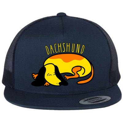 Dachshund Cute Puppy Dog Doggy Lover Funny Gift Flat Bill Trucker Hat