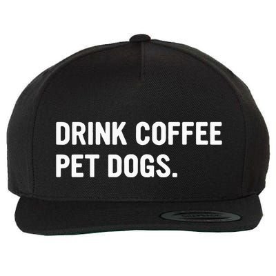 Drink Coffee Pet Dogs Funny Caffeine Dog Lover Wool Snapback Cap