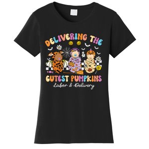 Delivering Cutest Pumpkins Labor Delivery Nurse Halloween Women's T-Shirt