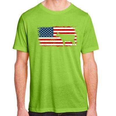 Dairy Cow Patriotic American Flag Vintage Gift Adult ChromaSoft Performance T-Shirt