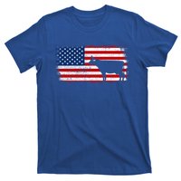 Dairy Cow Patriotic American Flag Vintage Gift T-Shirt