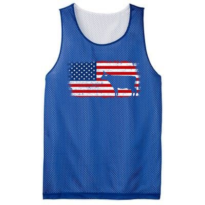 Dairy Cow Patriotic American Flag Vintage Gift Mesh Reversible Basketball Jersey Tank