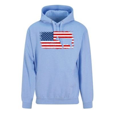 Dairy Cow Patriotic American Flag Vintage Gift Unisex Surf Hoodie