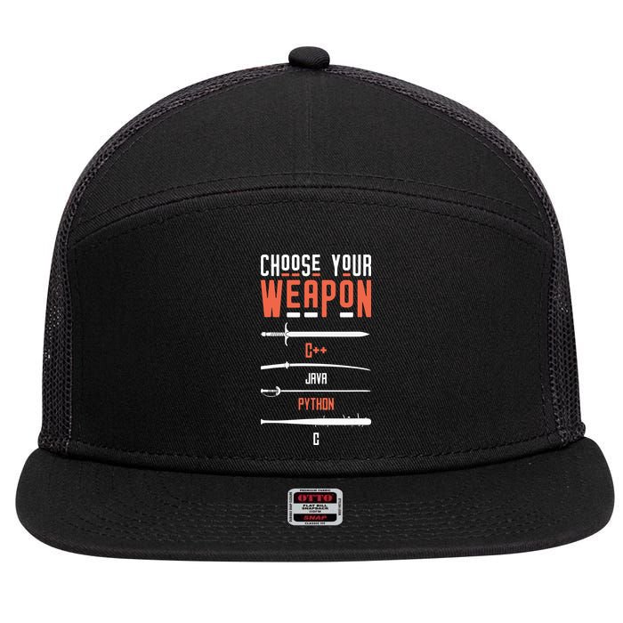 Developer Coder Programming Software Engineer Programmer 7 Panel Mesh Trucker Snapback Hat