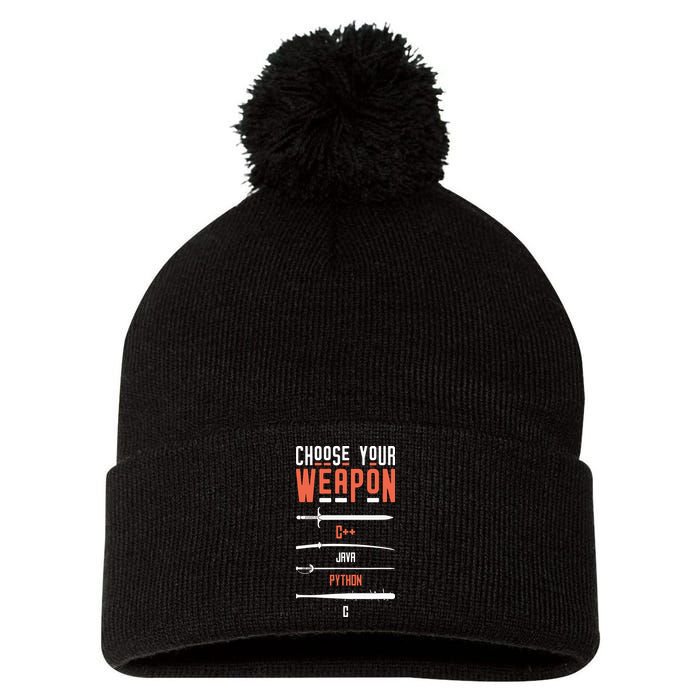 Developer Coder Programming Software Engineer Programmer Pom Pom 12in Knit Beanie