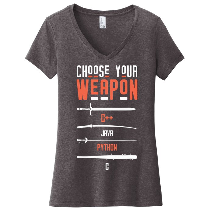Developer Coder Programming Software Engineer Programmer Women's V-Neck T-Shirt