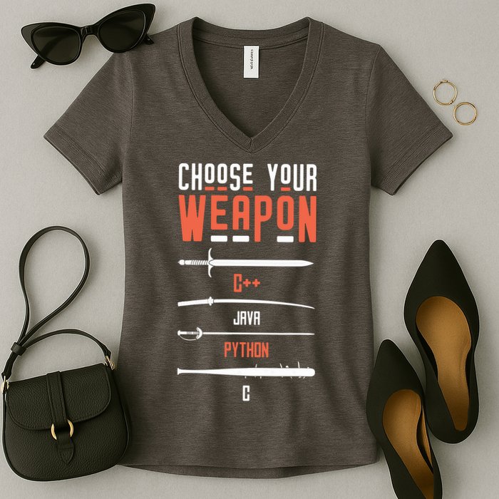 Developer Coder Programming Software Engineer Programmer Women's V-Neck T-Shirt