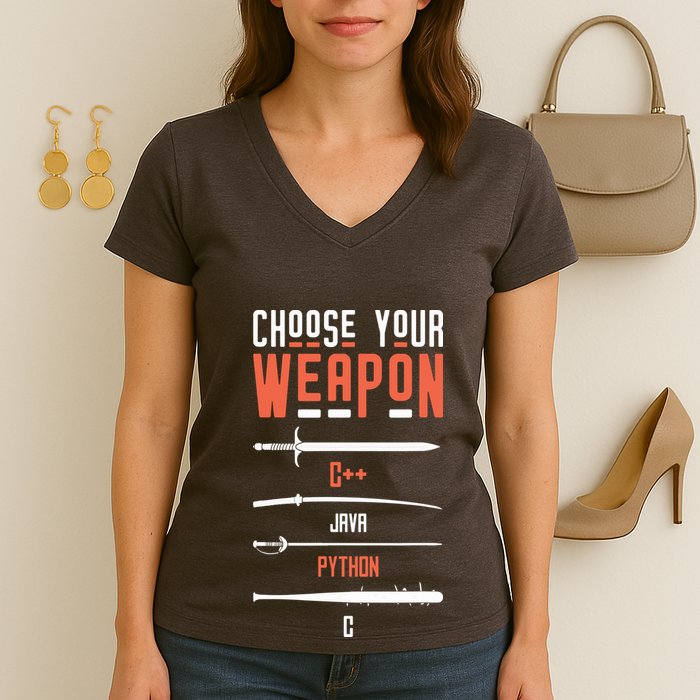Developer Coder Programming Software Engineer Programmer Women's V-Neck T-Shirt