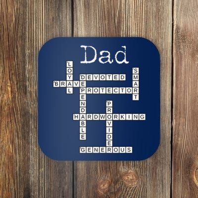 Dad Crossword Puzzle Fathers Day Love Word Games Saying Coaster