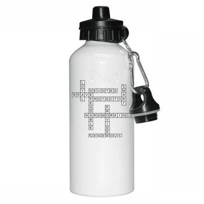 Dad Crossword Puzzle Fathers Day Love Word Games Saying Aluminum Water Bottle