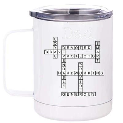 Dad Crossword Puzzle Fathers Day Love Word Games Saying 12 oz Stainless Steel Tumbler Cup