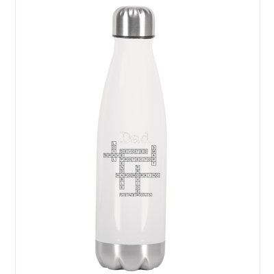 Dad Crossword Puzzle Fathers Day Love Word Games Saying Stainless Steel Insulated Water Bottle