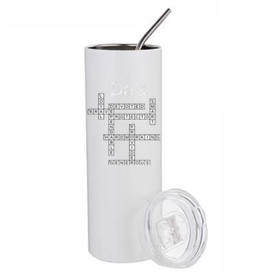 Dad Crossword Puzzle Fathers Day Love Word Games Saying Stainless Steel Tumbler