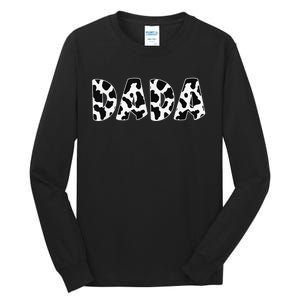 Dada Cow Print Cow Pattern Dad Daddy Father's Day Gift Tall Long Sleeve T-Shirt