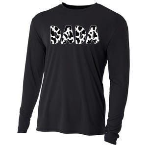 Dada Cow Print Cow Pattern Dad Daddy Father's Day Gift Cooling Performance Long Sleeve Crew