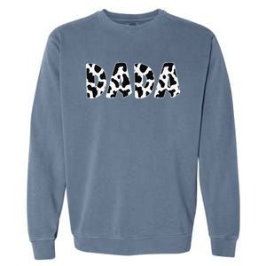 Dada Cow Print Cow Pattern Dad Daddy Father's Day Gift Garment-Dyed Sweatshirt