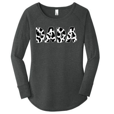 Dada Cow Print Cow Pattern Dad Daddy Father's Day Women's Perfect Tri Tunic Long Sleeve Shirt