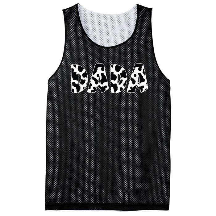 Dada Cow Print Cow Pattern Dad Daddy Father's Day Mesh Reversible Basketball Jersey Tank